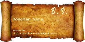 Boschan Vera névjegykártya